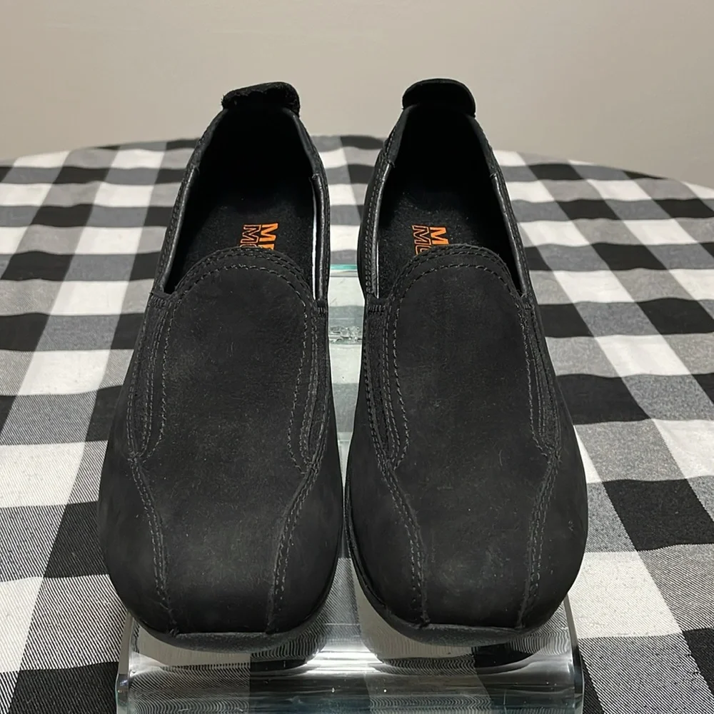 Merrell Primo Moc II Midnight Black Suede Air Cushion Shoes Women's Sz 7 Loafers